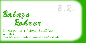 balazs rohrer business card